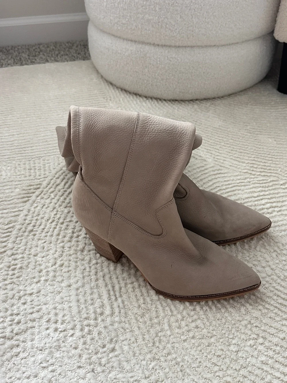 Lucky Brand Tall Leather Western Boots in Taupe Greige Size 8.5M